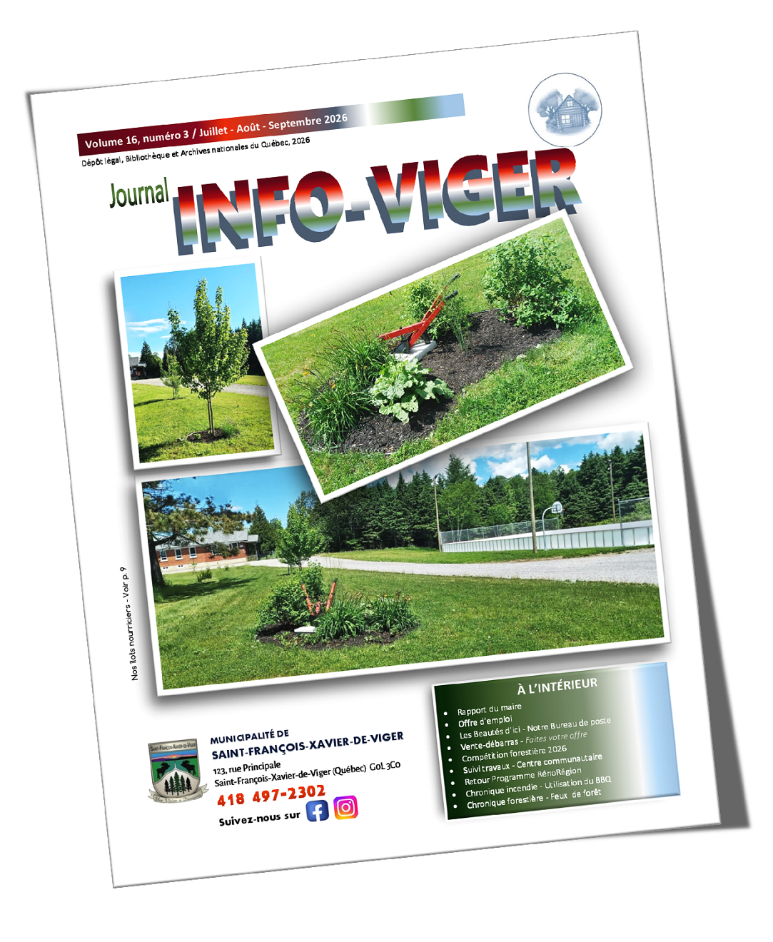 Page couverture INFO-VIGER Juillet 2026 (Auteur : Nathalie Caron)