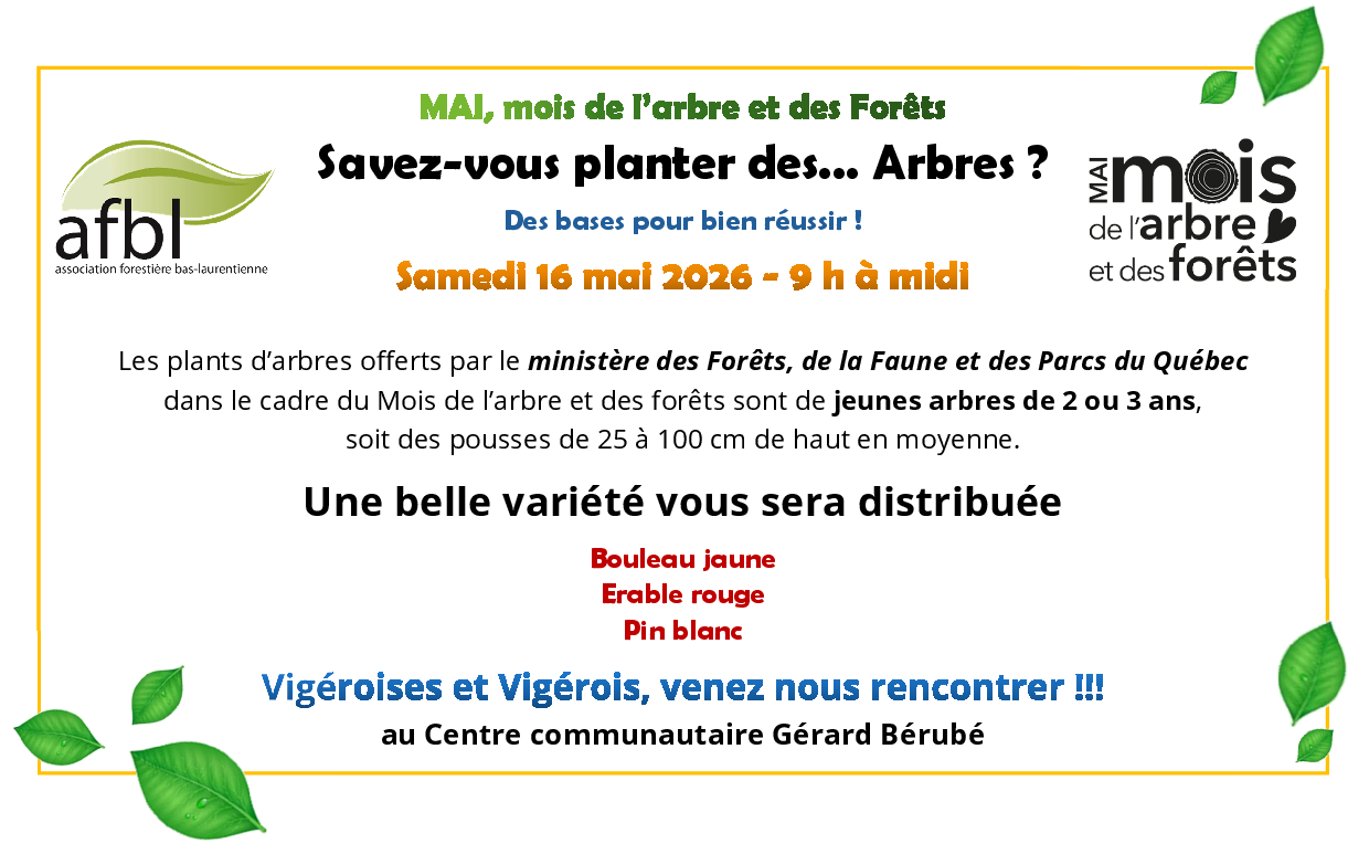 Distribution d’arbres 2026 (Auteur : Nathalie Caron)